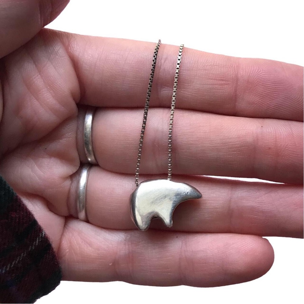 Southwestern bear 925 silver necklace sterling